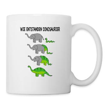 de wie entstanden dinosaurier 1 schwarz - Tasse - Weiß - Rechts