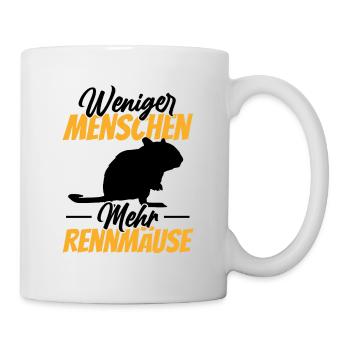 Weniger Menschen mehr Rennmäuse Nagetier Gerbil - Tasse - Weiß - Rechts