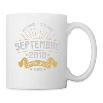 Anniversaire Millésime Fabriqué en Septembre 2010 - Mug blanc - blanc - Droite