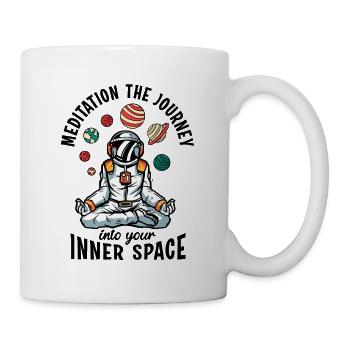 Weltraumpilz meditiert Sonnensystem Wissenschaft - Tasse - Weiß - Rechts