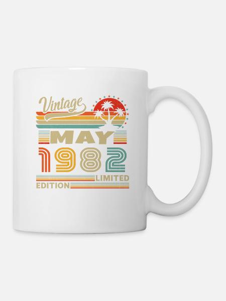 Mai 1982 Vintage Nées En Mai 1982 Anniversaire - Mug blanc - blanc