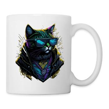 Cyber cool Cat - Tasse - Weiß - Rechts