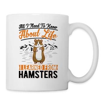 Hamster Geschenk Hamsterrad Goldhamster - Tasse - Weiß - Rechts