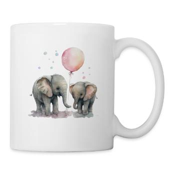 Süße Elefanten mit Luftballon Große Schwester - Tasse - Weiß - Rechts