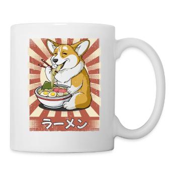 Ramen Corgi Hund Nudelsuppe Ramen - Tasse - Weiß - Rechts
