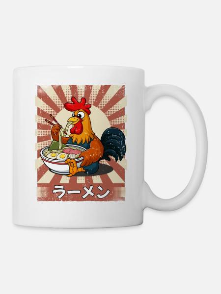 Ramen Hahn Nudelsuppe Ramen - Tasse - Weiß