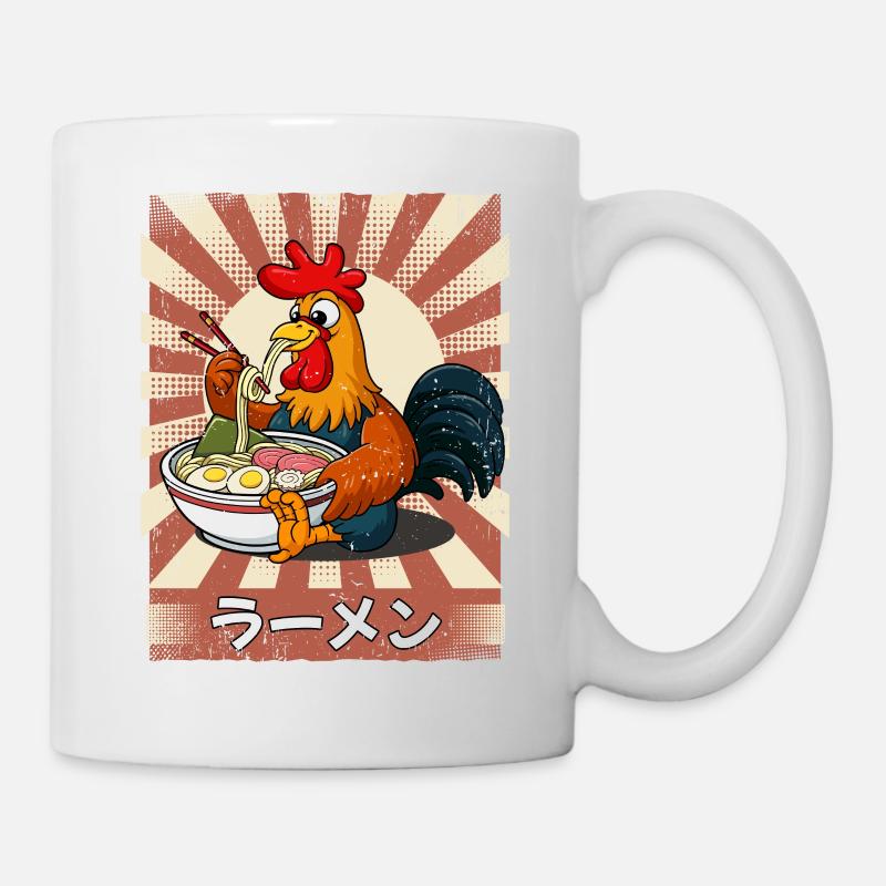 Ramen Hahn Nudelsuppe Ramen - Tasse - Weiß
