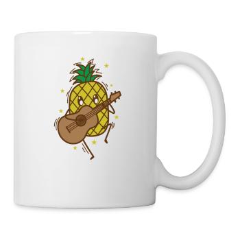 Ananas spielt Gitarre tropisch süße Frucht - Tasse - Weiß - Rechts