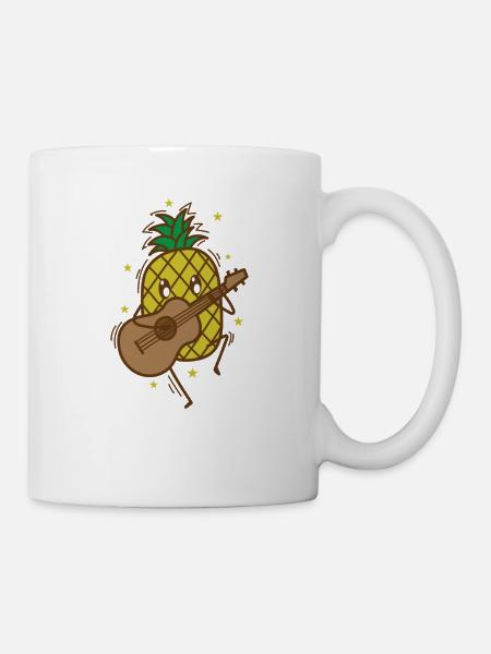 Ananas spiller gitar tropisk søt frukt - Kopp - hvit