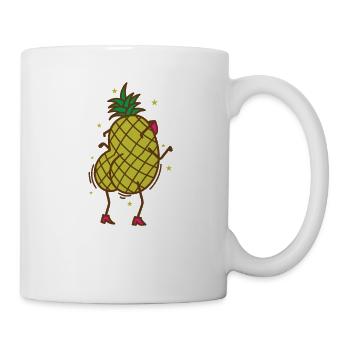 Pineapple dancing tropical sweet fruit - Mug - white - Right