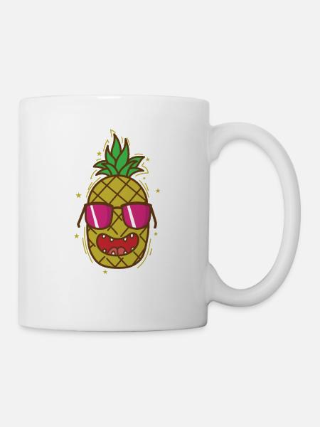coole Ananas tropisch süße Frucht - Tasse - Weiß