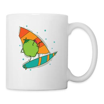 Coconut while windsurfing exotic fruit - Mug - white - Right