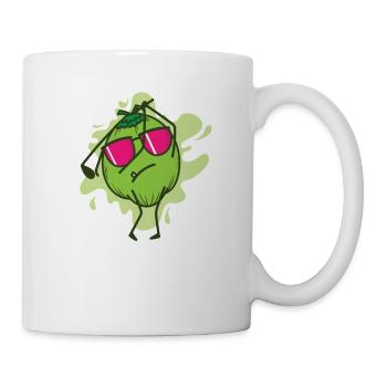 Coconut while golfing fruit palm tree - Mug - white - Right