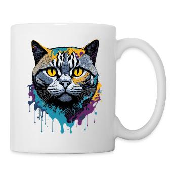 Splash Art British Cat Expression - Mug blanc - blanc - Droite