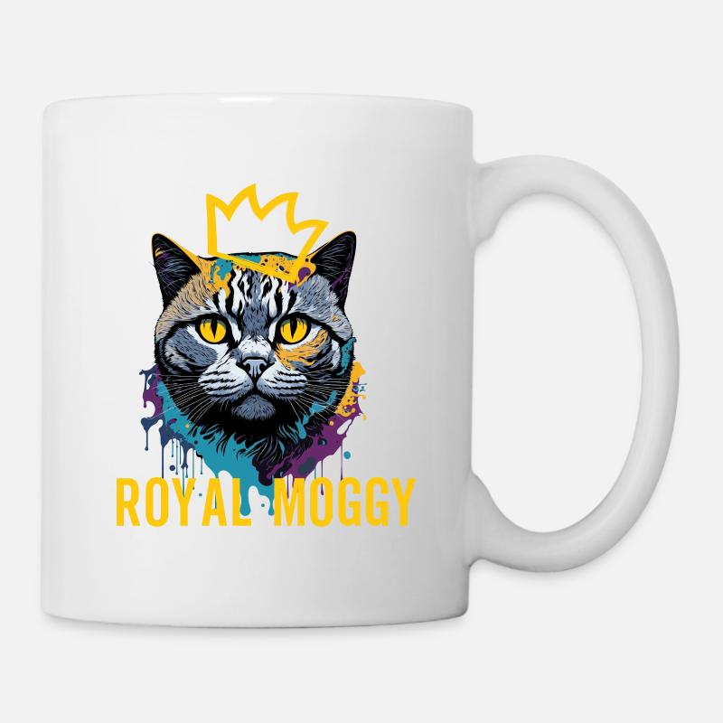 Splash Art Royal British Moggy Expression Design - Mug blanc - blanc