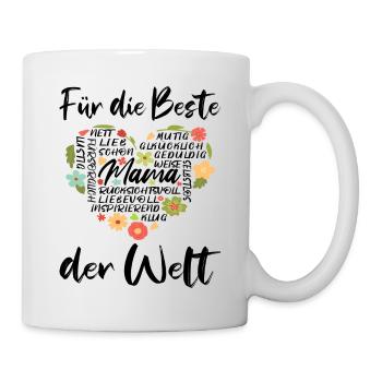 Muttertag 2023 Beste Mama der Welt Mama Love - Tasse - Weiß - Rechts
