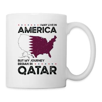 Born Qatari Qatar American USA Citizenship - Mug - white - Right