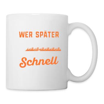 KFZ Mechaniker Auto Wer später bremst Geschenk - Tasse - Weiß - Rechts