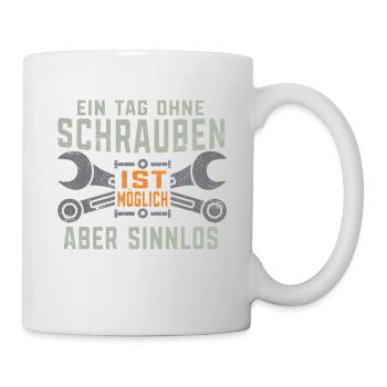 KFZ Mechaniker Meisterpürufung Geschenk Schrauber - Tasse - Weiß - Rechts