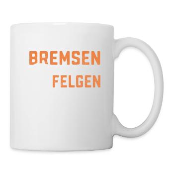 KFZ Mechaniker Bremsen macht die Felgen dreckig - Tasse - Weiß - Rechts