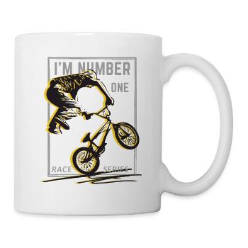 Ich bin die Nummer eins, eine Radrennserie - Tasse - Weiß - Rechts
