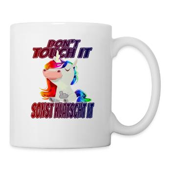 Don't Touch it sonst Klatscht it - Regenbogen - Tasse - Weiß - Rechts