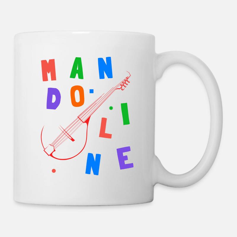 Mandoline - Bunte Buchstaben - Tasse - Weiß