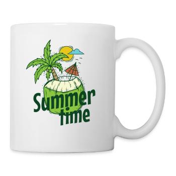 Heure d’été Coconut Beach Holiday Sun Palm Tree - Mug blanc - blanc - Droite