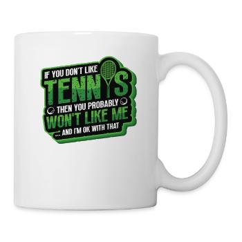 Tennistrainer, Tennisspieler, Tennistraining - Tasse - Weiß - Rechts