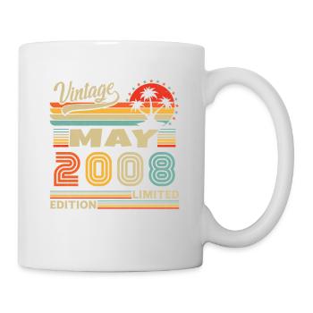 May 2008 Vintage Born in May 2008 Anniversary - Mug - white - Right