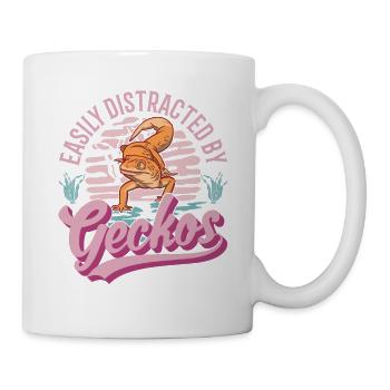 Easily distracted by Geckos Leopardgecko - Tasse - Weiß - Rechts