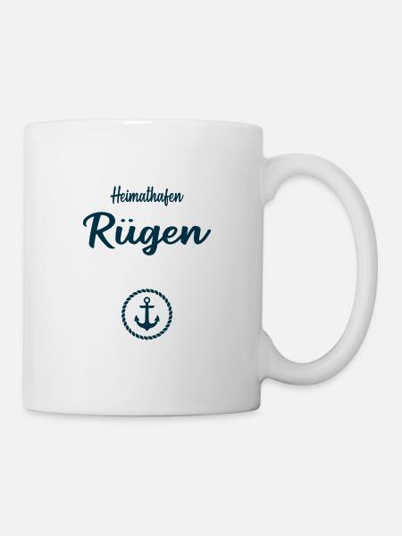 Heimathafen Rügen Segeln - Tasse - Weiß