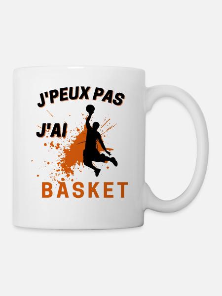 j'peux pas j'ai basket - cadeau joueur de basket - Mug blanc - blanc