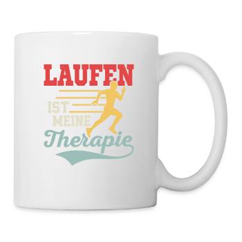 Laufen ist meine Therapie Läufer Joggen - Tasse - Weiß - Rechts