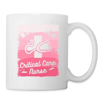Wife Mom Critical Care Nurse Emergency Room Nurses - Mug - white - Right