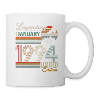 Januar 1994. Geburtstagsgeschenk Januar 1994. - Tasse - Weiß - Rechts