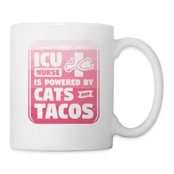 This ICU Nurse Is Powered By Cats And Tacos CCRN - Mug - white - Right