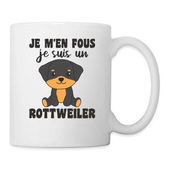 Je m'en fous je suis un rottweiler - Hund - Tasse - Weiß - Rechts