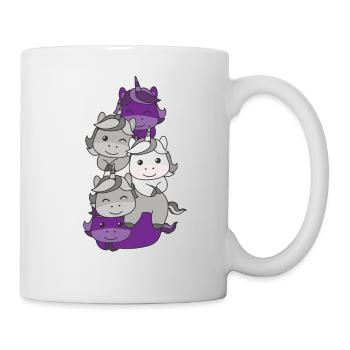 Graysexuell Flag Pride LGBTQ süßer Einhorn Stapel - Tasse - Weiß - Rechts