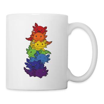 Regenbogen Axolotl süße bunte Axolotl für Kinder - Tasse - Weiß - Rechts
