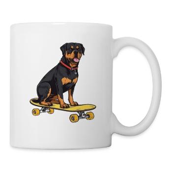 Rottweiler Dog Rottweiler Puppy Skateboard Dogs - Mug - white - Right