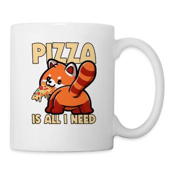 Niedliches Tier Roter Panda Pizza Fan isst Fast - Tasse - Weiß - Rechts