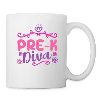 Pre-K Diva Funny Preschool Teacher Student Back - Mug - white - Right