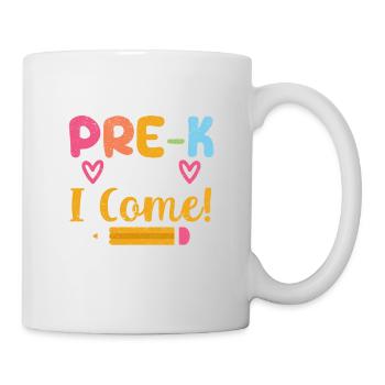 Achtung Pre K Hier komme ich Lustige Vorschule - Tasse - Weiß - Rechts