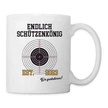 Endlich Schützenkönig Schützenfest 2023 Schütze 23 - Tasse - Weiß - Rechts