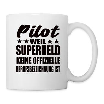 Pilot Superheld Spruch - Tasse - Weiß - Rechts