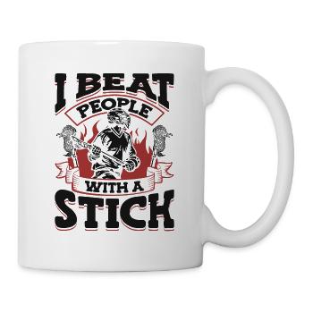 I Beat People With a Stick Intercrosse Lax - Mug - white - Right
