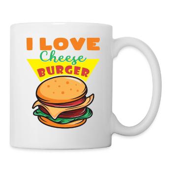 I Love Cheese Burger - Tasse - Weiß - Rechts