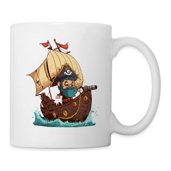 Cute and cute pirate illustration - Mug - white - Right
