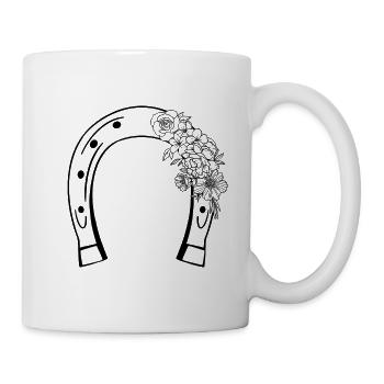 Horseshoe with flowers - Mug - white - Right